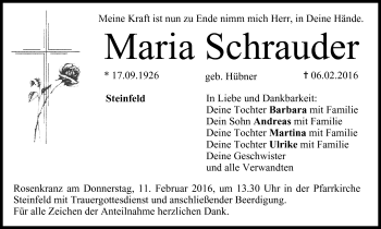 Anzeige von Maria Schrauder von MGO