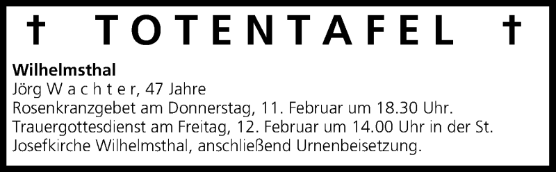  Traueranzeige für Totentafel vom 11.02.2016 vom 11.02.2016 aus MGO