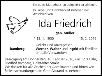 Anzeige von Ida Friedrich von MGO