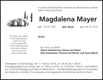 Anzeige von Magdalena Mayer von MGO