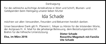 Anzeige von Ida Schade von MGO