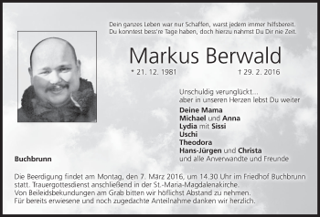 Anzeige von Markus Berwald von MGO