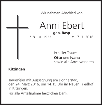 Anzeige von Anni Ebert von MGO