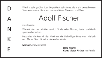 Anzeige von Adolf Fischer von MGO