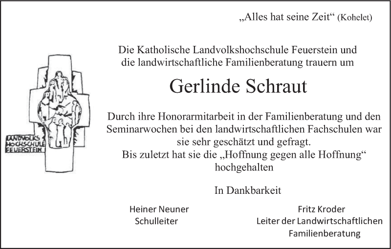  Traueranzeige für Gerlinde Schraut vom 09.03.2016 aus MGO