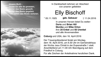 Anzeige von Elly Bischoff von MGO