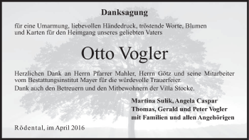 Anzeige von Otto Vogler von MGO
