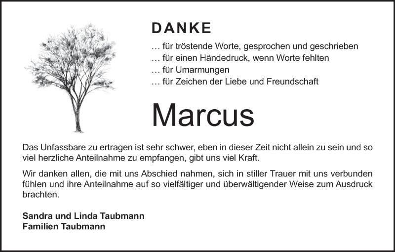  Traueranzeige für Marcus  vom 28.05.2016 aus MGO