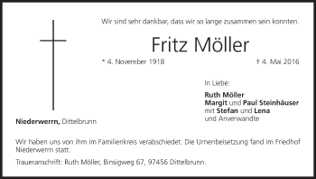 Anzeige von Fritz Möller von MGO