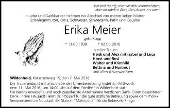 Anzeige von Erika Meier von MGO