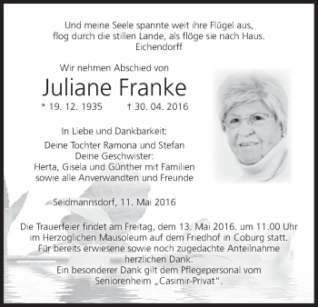 Anzeige von Juliane Franke von MGO