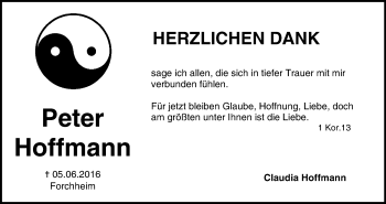 Anzeige von Peter Hoffmann von MGO