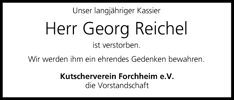  Traueranzeige für Georg Reichet vom 21.06.2016 aus MGO