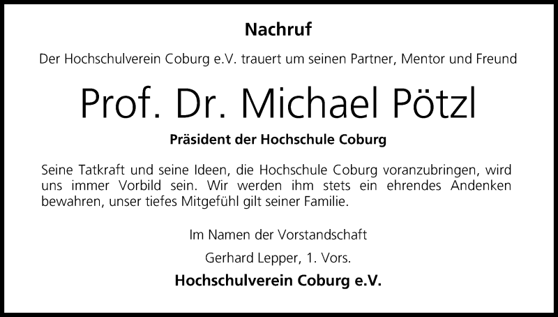  Traueranzeige für Michael Pötzl vom 18.06.2016 aus MGO