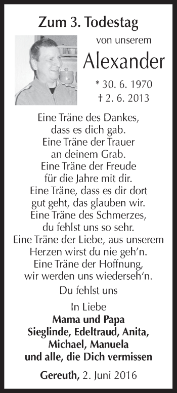 Anzeige von Alexander Steppert von MGO