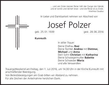 Anzeige von Josef Polzer von MGO