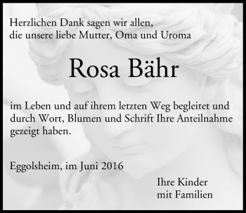 Anzeige von Rosa Bähr von MGO