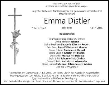 Anzeige von Emma Distler von MGO