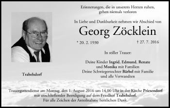 Anzeige von Georg Zöcklein von MGO