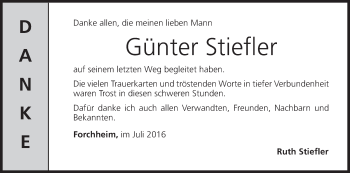 Anzeige von Günter Stiefler von MGO
