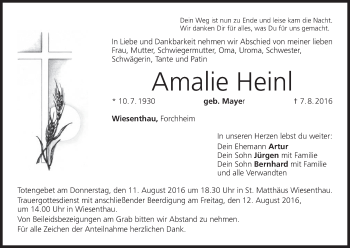 Anzeige von Amalie Heinl von MGO