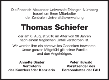 Anzeige von Thomas Schiefer von MGO