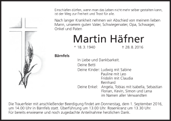 Anzeige von Martin Häfner von MGO