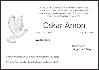 Anzeige von Oskar Amon von MGO
