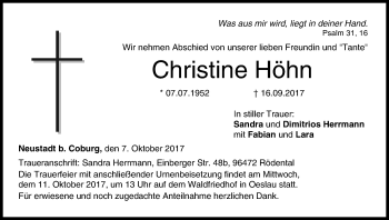 Anzeige von Christine Höhn von MGO