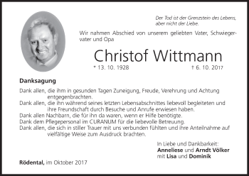 Anzeige von Christof Wittmann von MGO