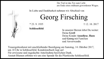 Anzeige von Georg Firsching von MGO