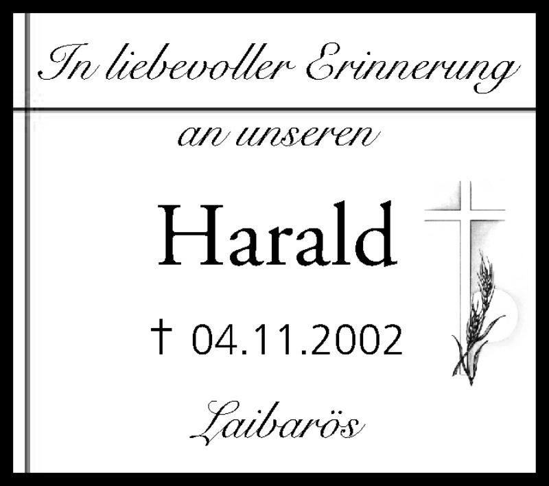  Traueranzeige für Harald Arnold vom 04.11.2017 aus MGO