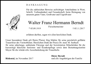 Anzeige von Walter Franz Hermann Berndt von MGO