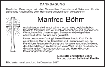 Anzeige von Manfred Böhm von MGO