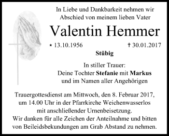 Anzeige von Valentin Hemmer von MGO