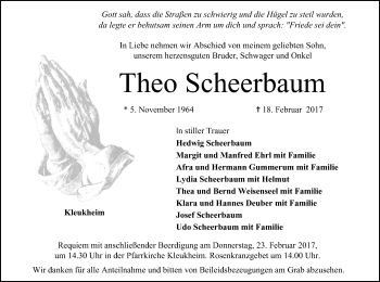 Anzeige von Theo Scheerbaum von MGO