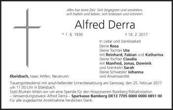 Anzeige von Alfred Derra von MGO
