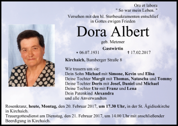 Anzeige von Dora Albert von MGO