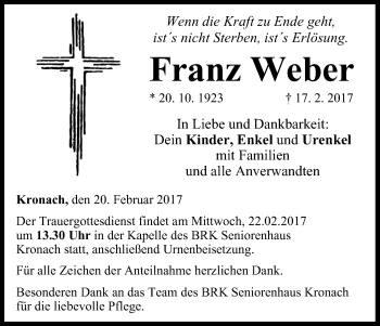 Anzeige von Franz Weber von MGO