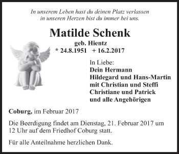 Anzeige von Matilde Schenk von MGO