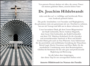 Anzeige von Joachim Hildebrandt von MGO