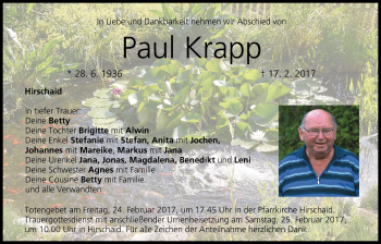 Anzeige von Paul Krapp von MGO