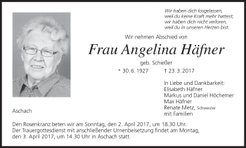 Anzeige von Angelina Häfner von MGO