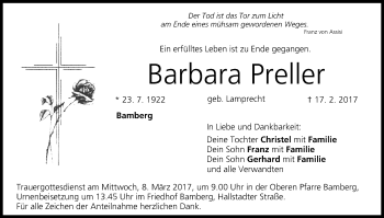 Anzeige von Barbara Preller von MGO