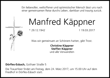 Anzeige von Manfred Käppner von MGO