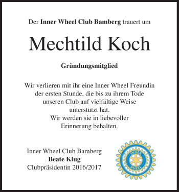 Traueranzeige von Mechtild Koch