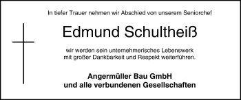 Anzeige von Edmund Schultheiß von MGO