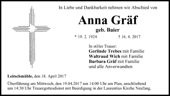 Anzeige von Anna Gräf von MGO