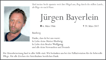 Anzeige von Jürgen Bayerlein von MGO