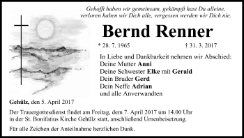 Anzeige von Bernd Renner von MGO